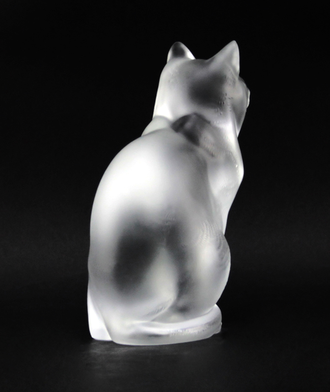 Lalique Crystal Seated Cat Figurine