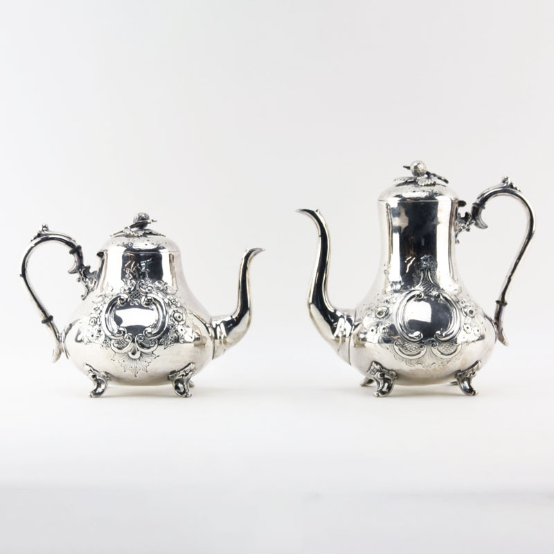Antique English Silver plate Coffee and Tea Pot By Sturges