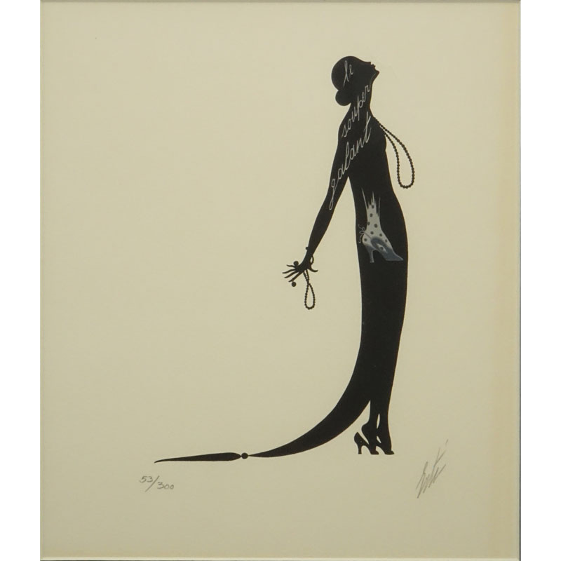 Erte Romain de Tirtoff , Russian/French (1892-1990) Lithograph "Le Souper Galant" Signed and numbered 53/300