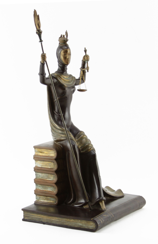 Erte Bronze Sculpture "Justice". Signed and numbered 113/500