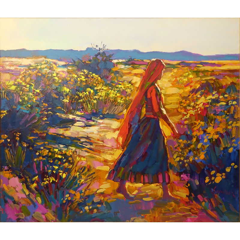 Nicola Simbari, Italian (1927-2012) Oil on canvas "Sonoran"