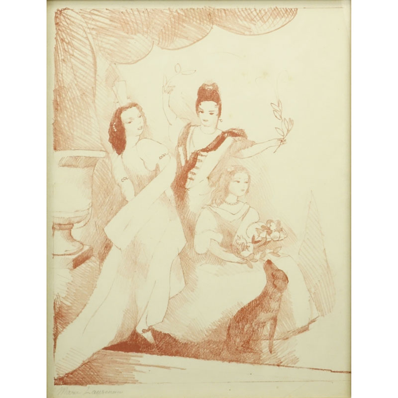Marie Laurencin, French (1885-1956) Color lithograph "Three Women" Signed in pencil lower left