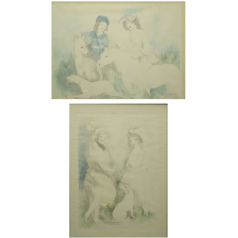 Marie Laurencin, French (1885-1956) 2 Color lithographs "Women" Signed in prints