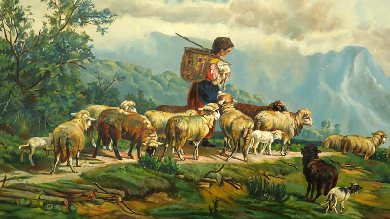 Late 19th Century Oil On Canvas "Tyrolean Shepard"