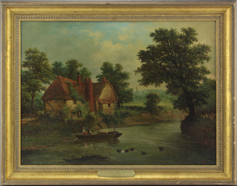 William A Stone, British (19th century) oil on canvas "On The Avon Near Stratford"