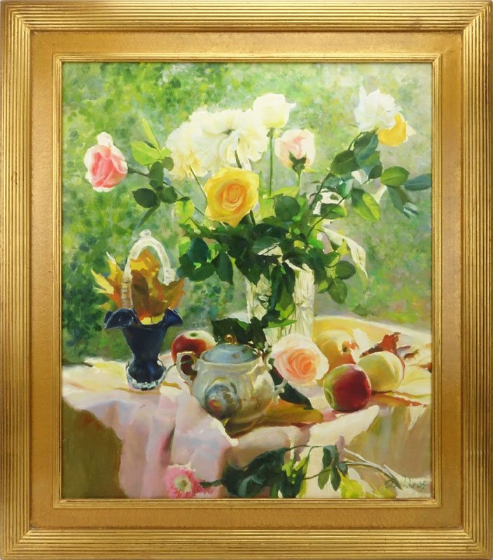 Nicely Done Contemporary Oil on Canvas "Still Life"  Signed lower right and dated '05