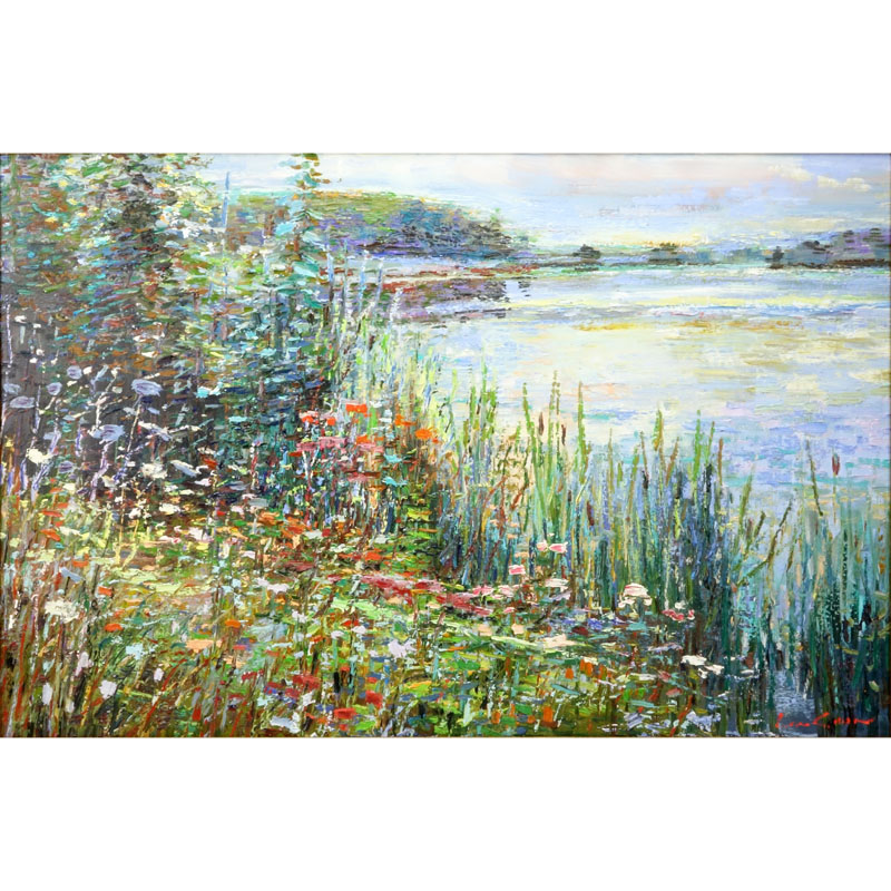 Large Contemporary Oil On Canvas "Impressionist Landscape"