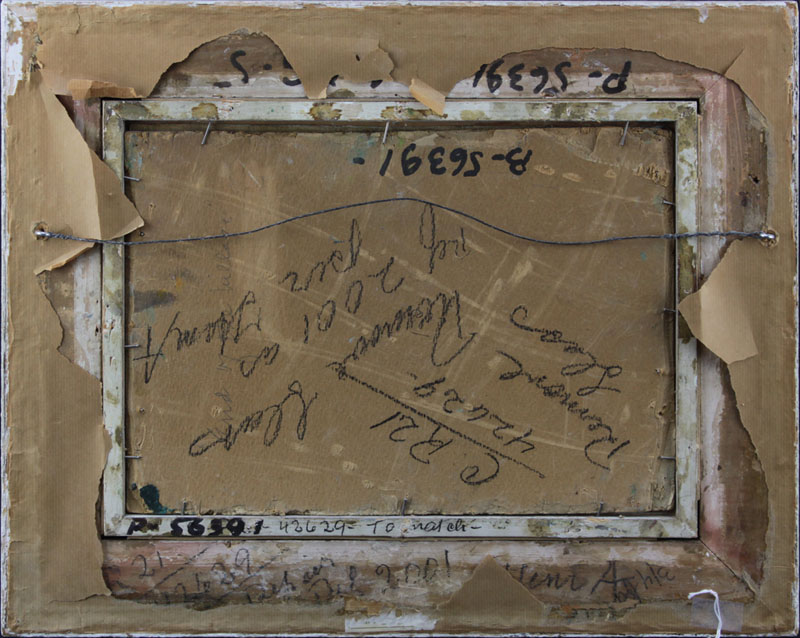 Jane Corbus Luke, American (b-1881) Oil on Board "Streetscape" Signed Lower Left