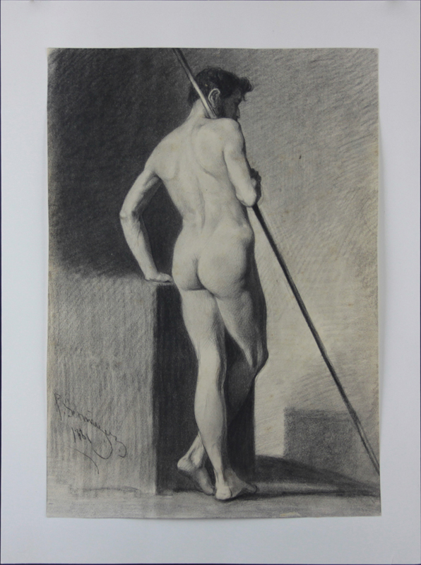19th Century Charcoal and Pencil Drawing