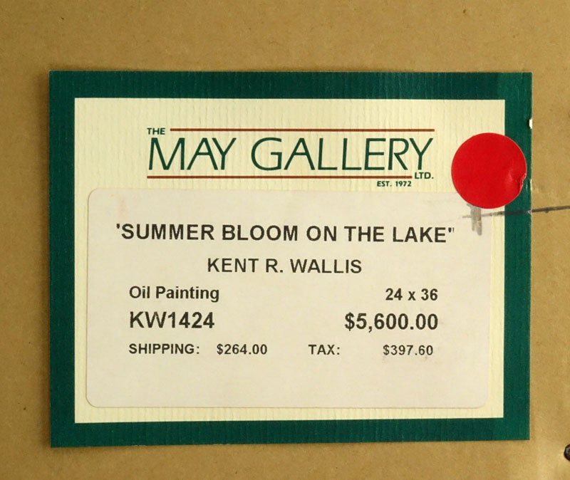 Kent Wallis, American (born 1945) Oil on canvas "Summer Blooms On The Lake"