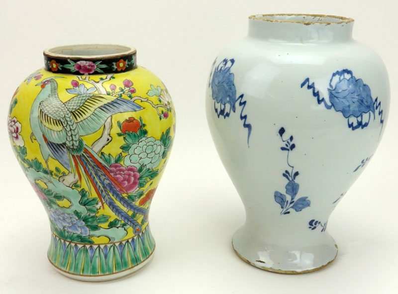 Grouping of Two (2) Antique to Vintage Porcelain Vases