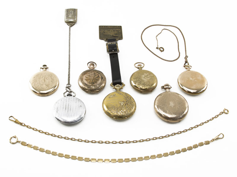 Grouping of Seven (7) Antique to Vintage Pocket Watches