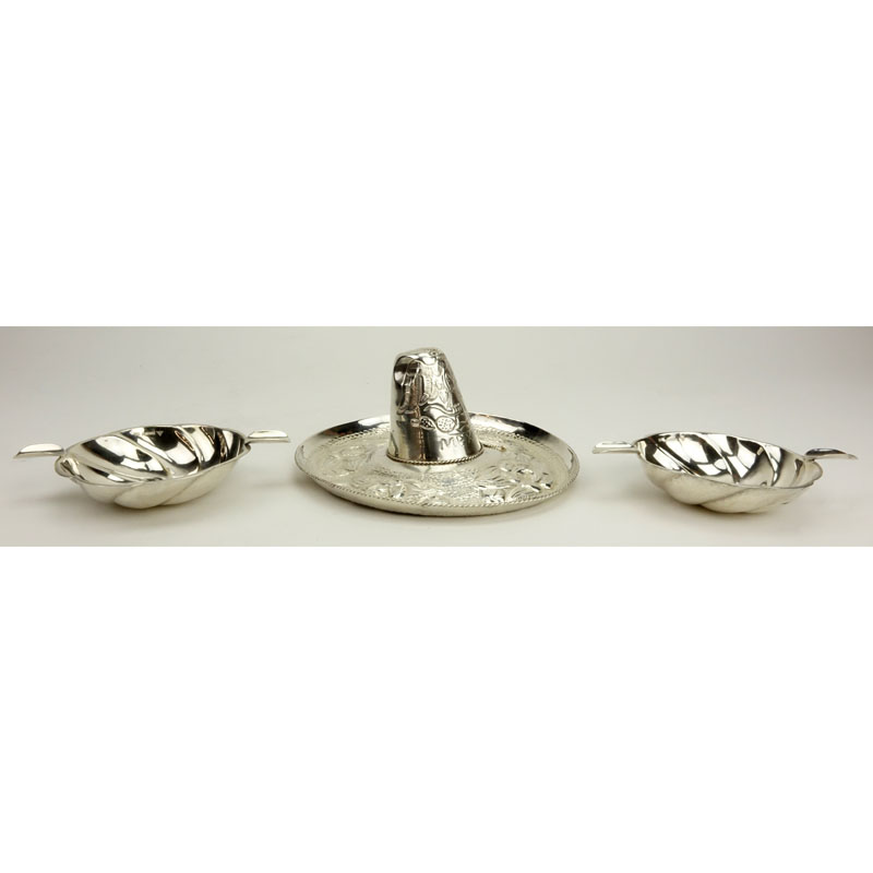 Grouping of Three (3) Sterling Silver Sombrero and Ashtrays