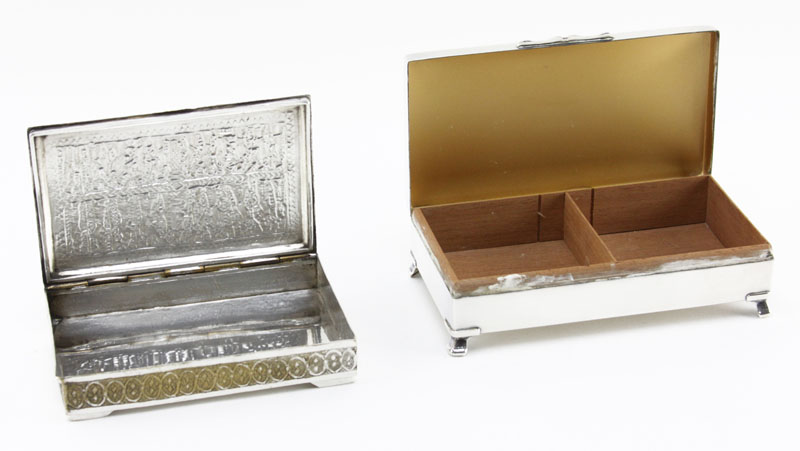 Grouping of Two (2) Silver plated Boxes