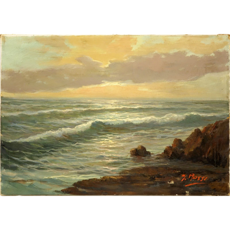 S. Rossi (20th Century) Oil on Canvas "Seascape"