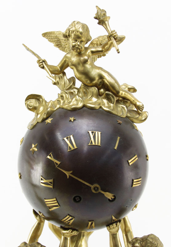 A 19th Century French Louis XVI Style Figural Three Piece Clock Garniture