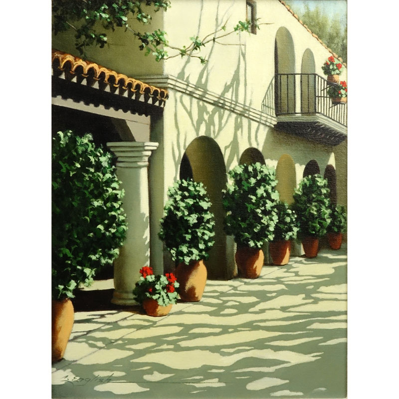 Cheryl English, American  (b.1945) Oil on canvas "Villa" 