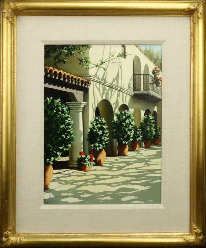 Cheryl English, American  (b.1945) Oil on canvas "Villa" 