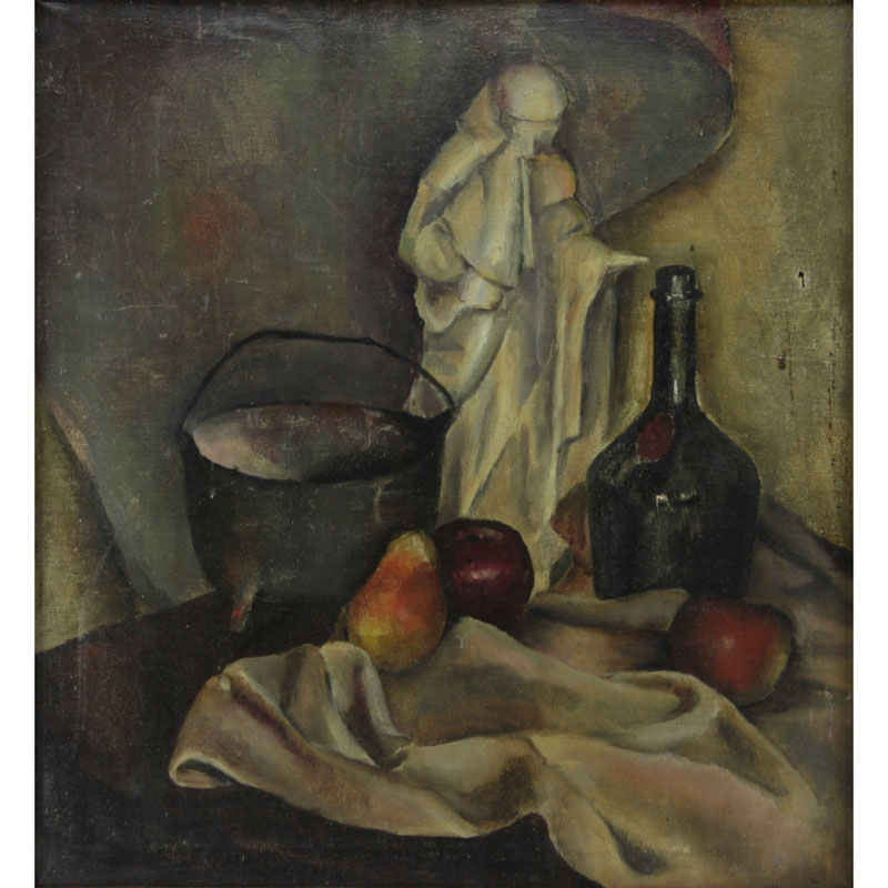20th Century Oil on Canvas "Anglican Still Life"