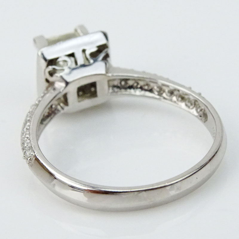 1.51 Carat Princess Cut Diamond and 18 Karat White Gold Engagement Ring