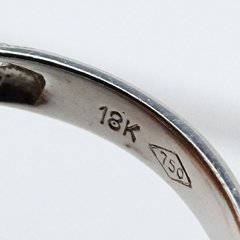 1.51 Carat Princess Cut Diamond and 18 Karat White Gold Engagement Ring