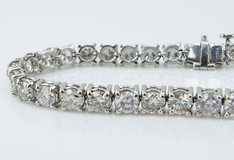 8.31 carat Round Brilliant Cut Diamond and Platinum Line Bracelet