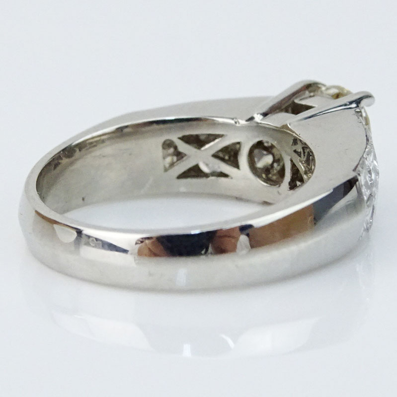 1.0 Carat Oval Cut Diamond and Platinum Engagement Ring