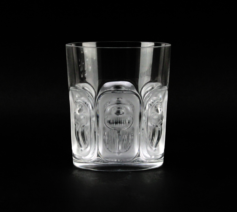 Lot of Ten (10) Lalique Crystal "Scarab" Glasses