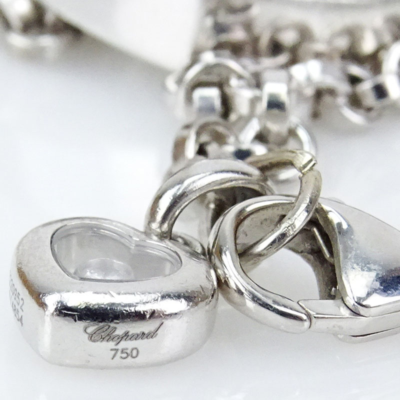 Chopard Approx. 4.50 Carat Round Brilliant Cut Diamond and 18 Karat White Gold Happy Diamond Heart Pendant Necklace