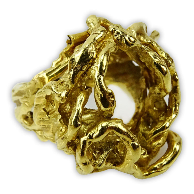 Vintage 14 Karat Yellow Gold Nugget Ring Jacket