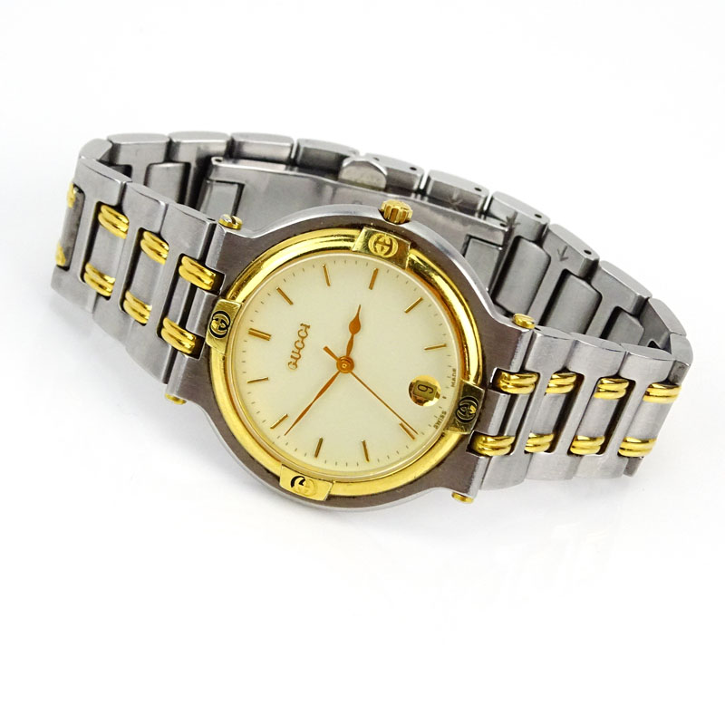 Gucci 9000G Stainless Steel and Gold Filled Quartz Watch