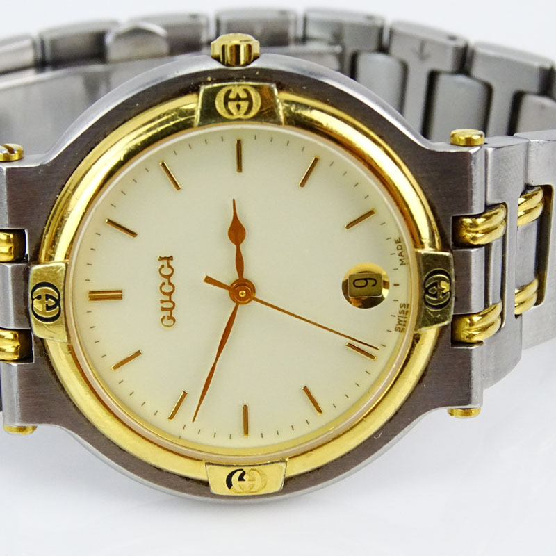 Gucci 9000G Stainless Steel and Gold Filled Quartz Watch