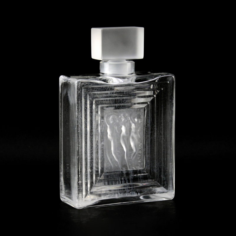 Lalique France "Duncan" Crystal Perfume Bottle