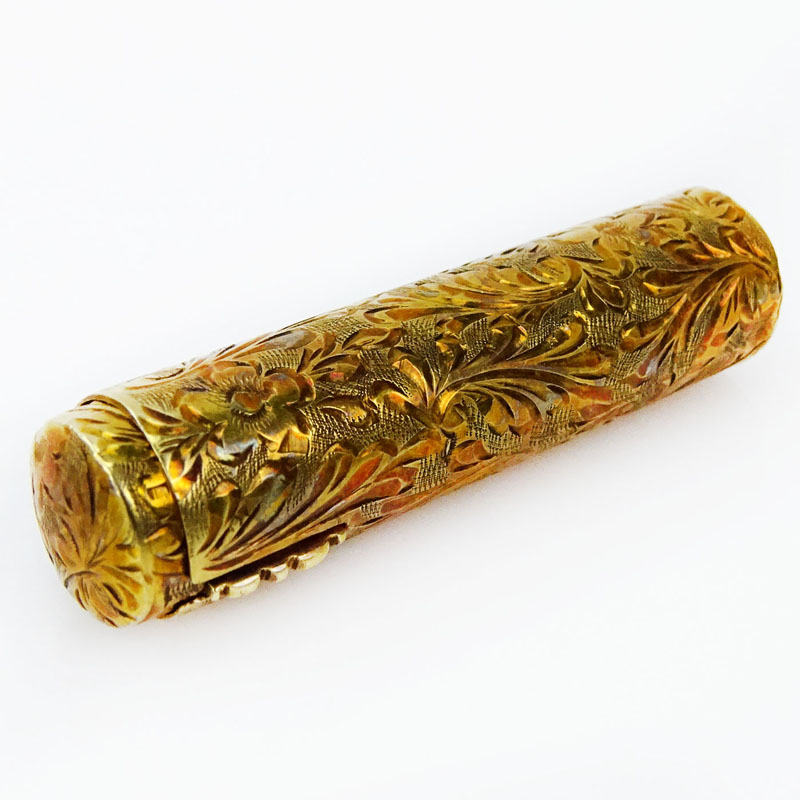 Lady's Antique 14 Karat Yellow Gold Lipstick Case