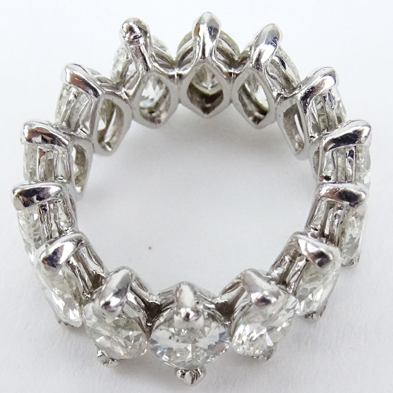 Vintage Approx. 11.0 Carat Marquise Cut Diamond and Platinum Eternity Band.