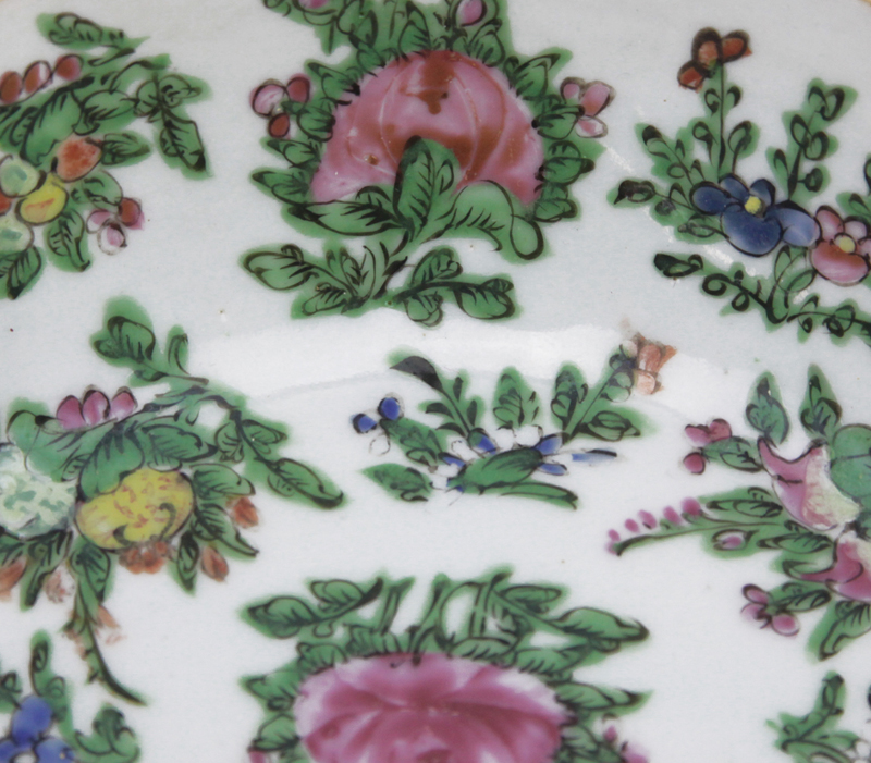Grouping of Two (2) Antique Chinese Rose Medallion Porcelain Covered Serving Dishes