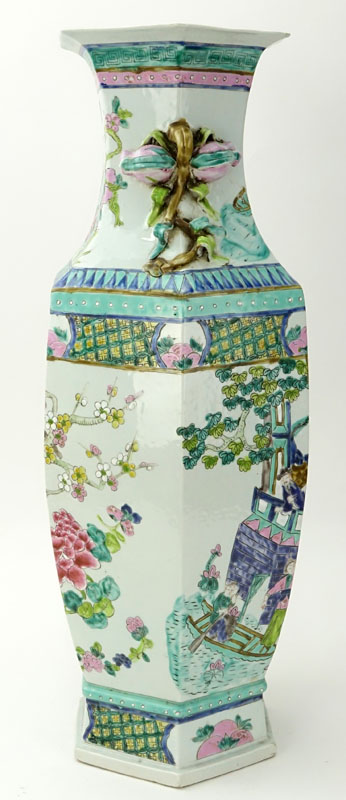 Oversized Antique Chinese Hand Painted Porcelain Vase