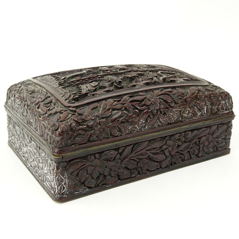 18th Century Chinese Carved Cinnabar Box