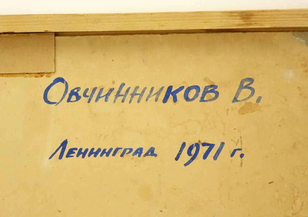 20th Century Russian Oil on Cardboard