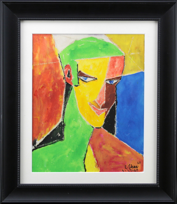 1960's Gouache on Paper "Figural Abstract"