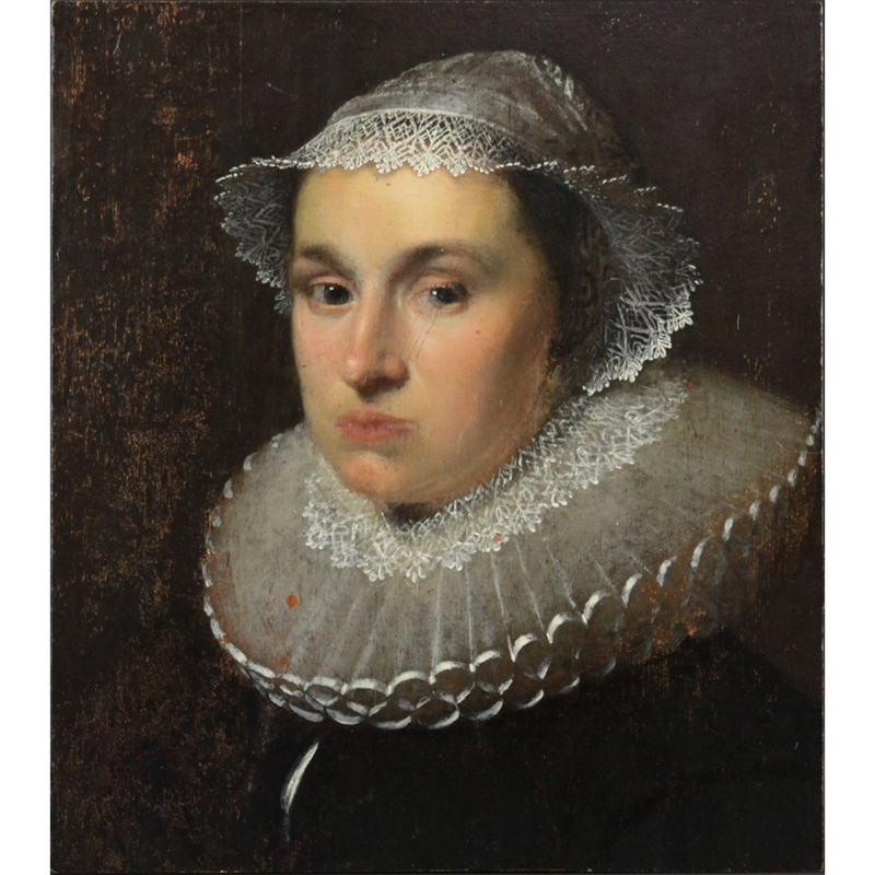 Attributed To: Michiel Jansz Van Miereveld, Dutch (1567-1641) Oil on Panel "Levina Ockers?" Unsigned