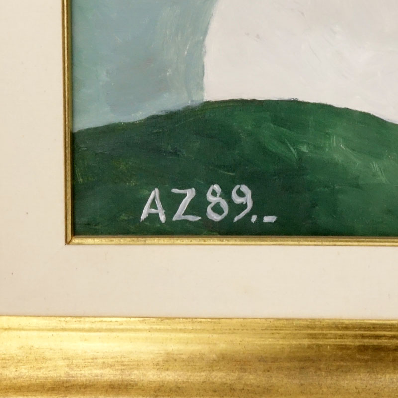 Alfredo Zorrilla, Uruguayan (1927-1990) Oil on Canvas "Groupo Familiar" Signed "AZ89" Lower Right