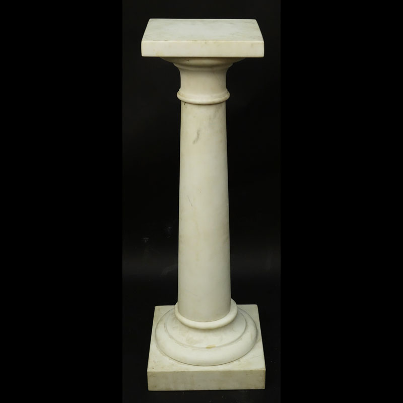 19/20th Century  Neoclassical Style White Marble Pedestal
