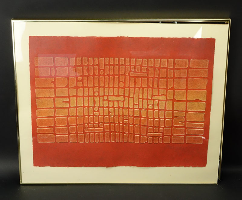 Paul Maxwell, American (b-1925) "Untitled" Acrylic Hand Casting on Paper Signed and Numbered 37/75