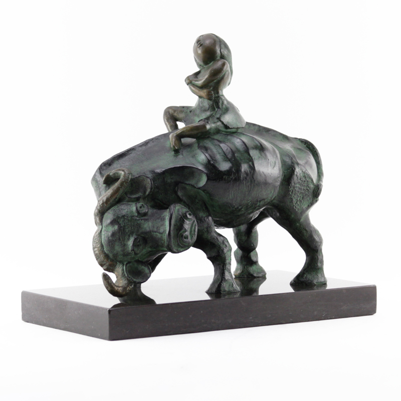Graciela Rodo Boulanger, Bolivian (b. 1935) Bronze sculpture on marble base "Meditation"