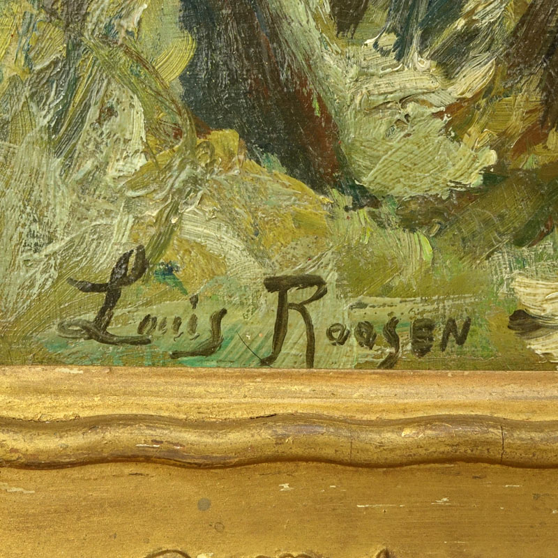 American School Oil on Panel "Rural Landscape" Signed lower left Louis Roasen/Robsen? Good condition