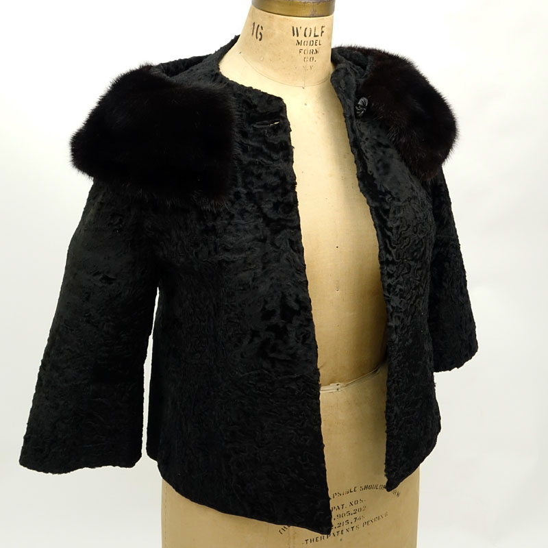 Vintage Marshall Field Company Black Persian Lamb Coat
