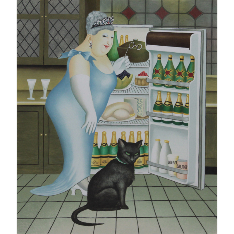 Beryl Cook, English (1926-2008) Lithograph "Percy at the Fridge" Pencil Signed and Numbered 139/300
