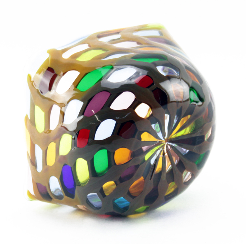 Hans Peter Neidhardt (b-1947) Oggetti Art Glass Colorful Formed Bowl