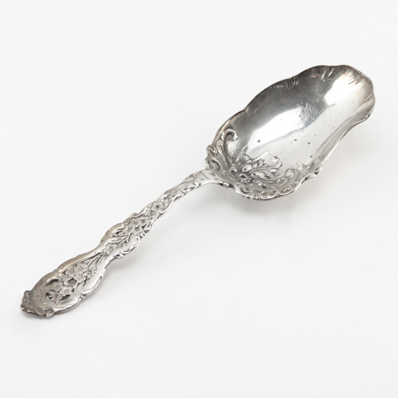 Art Nouveau Sterling Silver Serving Spoon